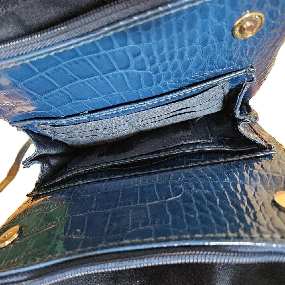 Liz Claiborne ‘Snap To It’ Crossbody Embossed Croc Faux Leather Bag - Picture 9 of 16